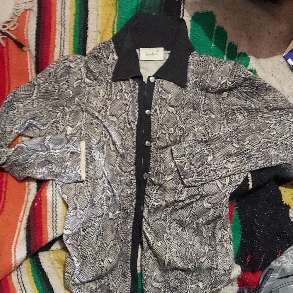 Exotic Print. Legendary Label. Ultra Lux Material. Snake Skin Cashmere Cardigan